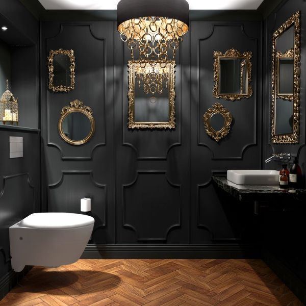 Muhteşem Siyah Banyo Dekor Fikirleri 2019 - DEKORCENNETİ.COM