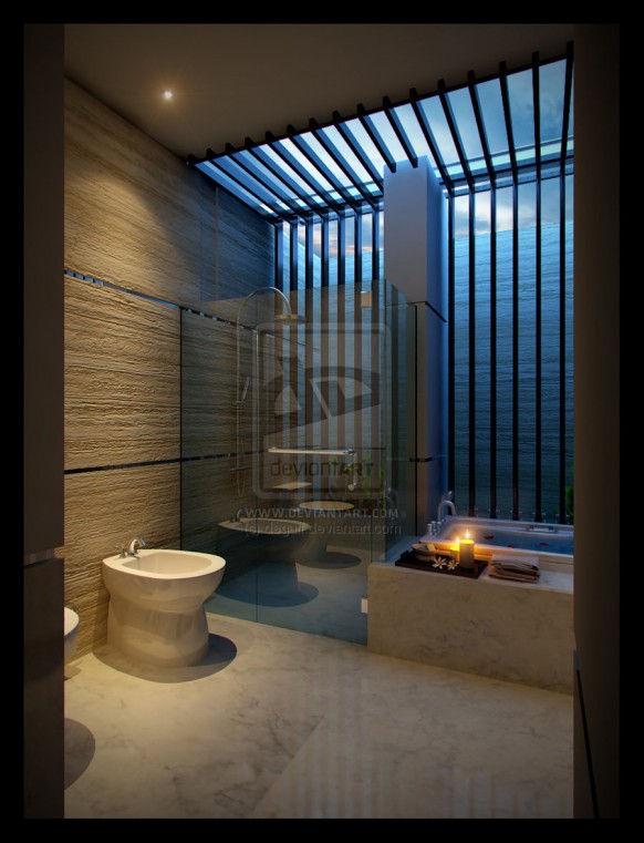 30 Farklı Kırmızı Banyo Dekorasyonu