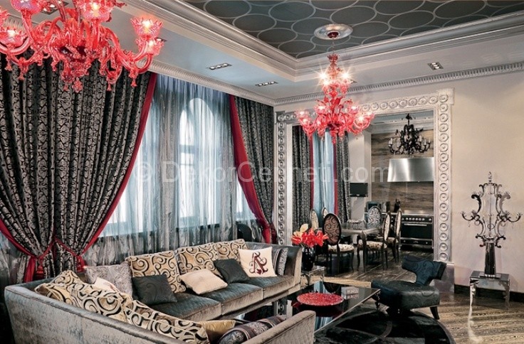 Salon Dekorasyonunda Gri ve Kırmızı Kombinasyonu