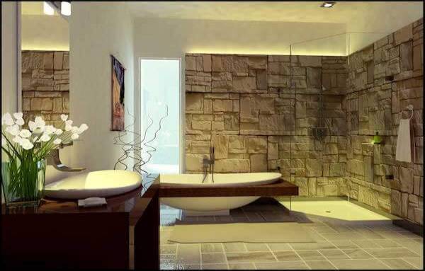 Doğal Taş Banyo Modelleriyle Yapılan Dekorasyonlar