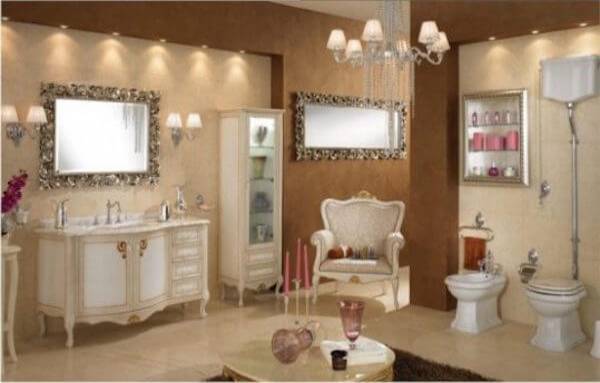 En Şık Kahve Krem Banyo Dekorasyonu Örnekleri
