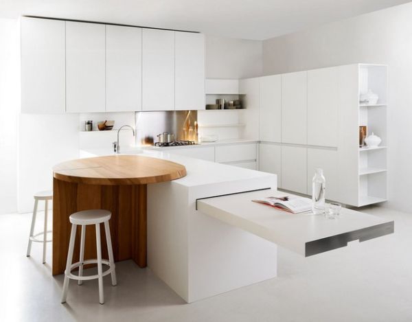 Modern, Beyaz Mutfak Dekorasyonu