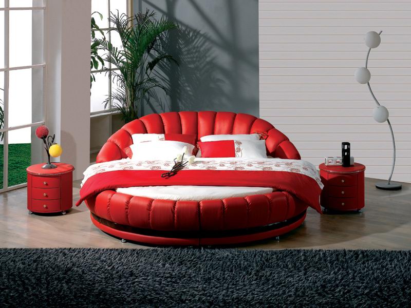  kırmızı yuvarlak yatak 
