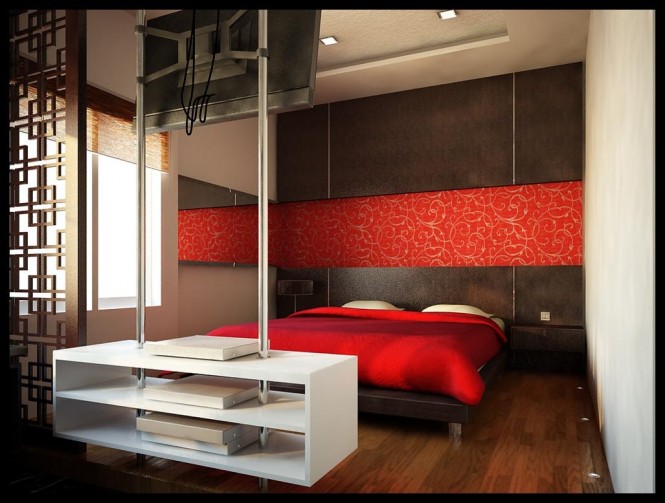  kırmızı siyah yatak odası dekorasyonu 