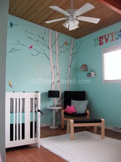  mavi bebek odası dekorasyonu 
